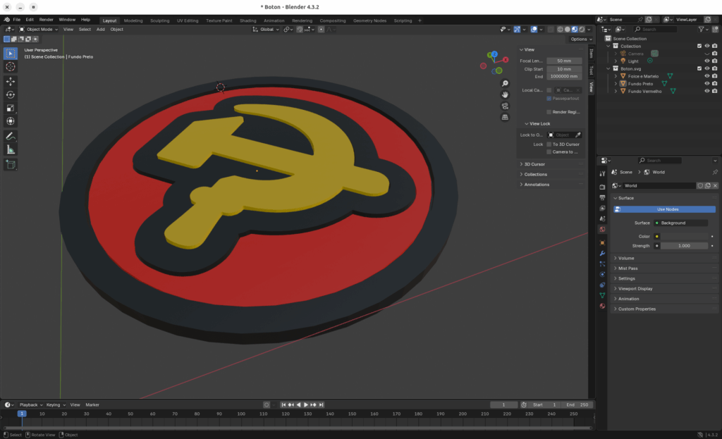 Blender, programa de modelagem 3D e animação.